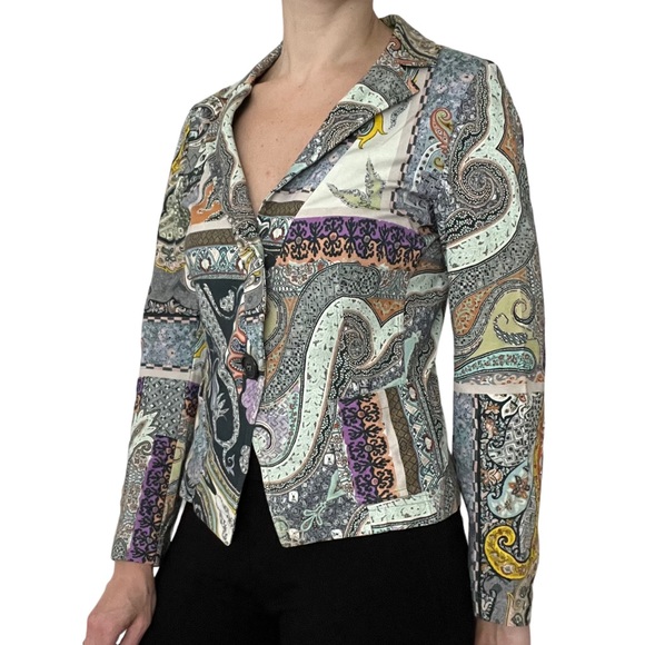 ETRO PAISLEY PRINT BLAZER JACKET WOMEN SIZE 2-4/EU42 - Picture 4 of 16